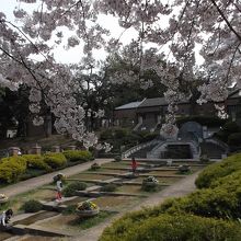 ウォーターガーデン。正面奥がブール施設