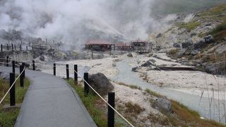 温泉が沸きだす様子や水蒸気が噴出している姿は圧巻です