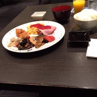 朝食ブッフェの一例。