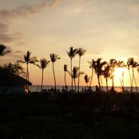 夕日。この後、ビーチで沈むのを見ました。