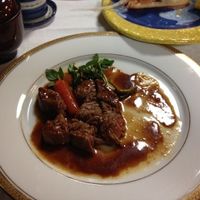 夕食の牛フィレステーキ