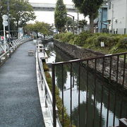 舎人ライナーの終点から延びる水路沿いの公園