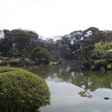 広大な庭園内の池