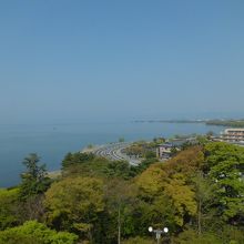 展望室から琵琶湖を望む