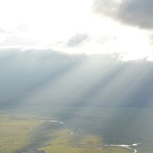 ホテルのテラスから見た朝の風景