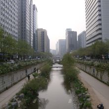 普信閣付近の風景です。両脇に散策できる道があります。