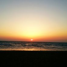 テラスからの夕陽