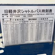 軽井沢駅北口←→旧軽井沢シャトルバス　@150円　GWと夏休みのみ