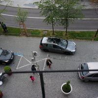 ホテル前の臨時駐車スペース。