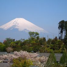 こどもたちの大型遊具エリアから望む富士山