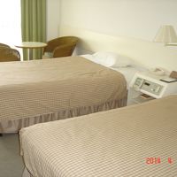 部屋　バルコニー近くに丸いテーブルとイス、ソファーがあります