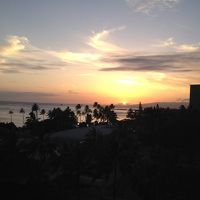 サンセットが見えます。ヒルトン側だと。