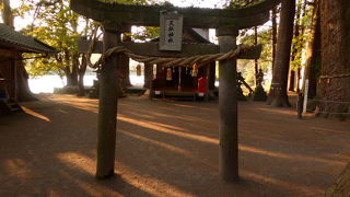 金鱗湖ほとりの小さな神社