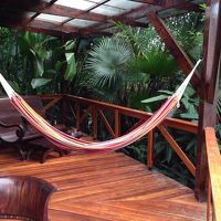 お部屋のバルコニーにあるハンモック。