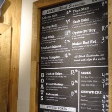 魅力的なメニュー。