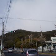衣笠山の麓を通る道
