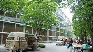 緑あふれるオープンスペースでランチ