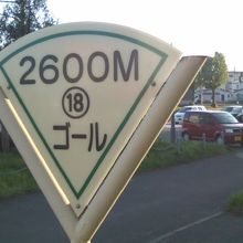 ジョギングコースを示す看板の様子