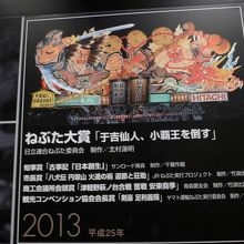 2013年度のねぶた大賞の紹介ボード　展示はされていなかった