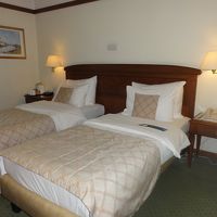 ツインベットの普通の部屋、ベットは固く快適でした