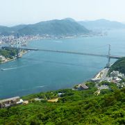 関門海峡が一望出来る展望台。