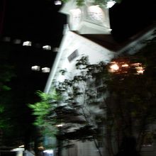 ライトアップされた時計台