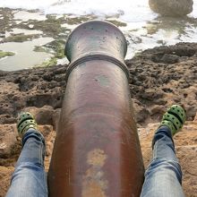 大砲に乗ってサンセットを待ちます