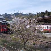 名鉄電車の旧車両が静態保存されている