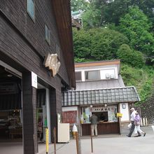 左がケーブル高尾山駅