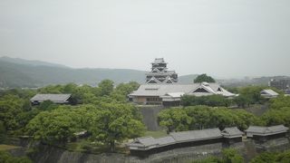市役所から熊本城を眺める