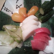 おつけもの。らっきょ、長いも、ザーサイが特におすすめ