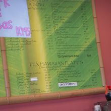 カウンター内のメニュー