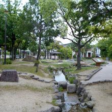 公園中央からのジオラマ全景。