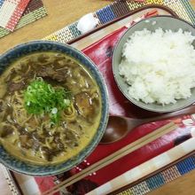 ごはん大盛りカレーラーメン…メニューにないヨ　( ´▽｀)