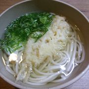 復活！下関駅名物　ふく天うどん