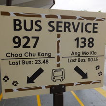 ナイトサファリ前のバス停