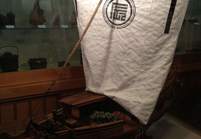 展示物としては、この樽廻船が有ります。これは、近畿から江戸への酒輸送について、勉強ができます。