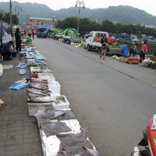 白菜をトラックで運ばれてそのまま売っています。山積みです。