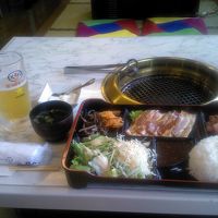 焼肉海峰の豚ｶﾙﾋﾞﾗﾝﾁ860円生ﾋﾞｰﾙ(中)570円。