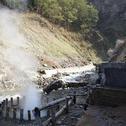 川岸の噴泉