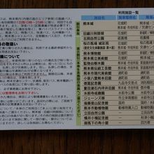 割引される施設一覧