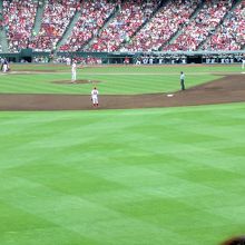 やはり、天然芝で屋外球場が最高！