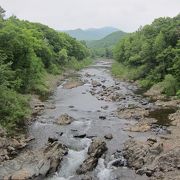 豊平川上流の渓流沿いの公園