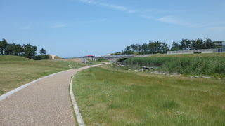 美保湾沿いの大きな公園