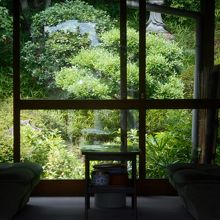 書院庭園でしょうか、緑が美しい。