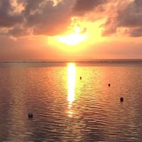 プライベートビーチから見た夕陽