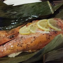 夕食の蒸し料理