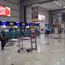 ＪＡＬのチェックインカウンターです。