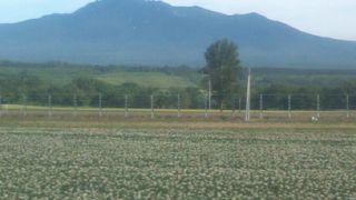 釧網本線沿いの車窓から長く楽しめる山です