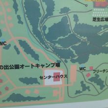 キャンプ場の案内図の様子